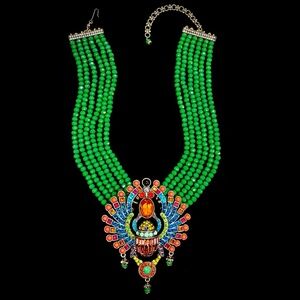 Heidi Daus Green and Multicolor Statement Necklace